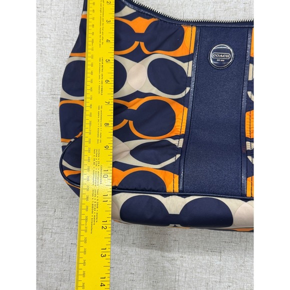 Coach Ashley Nylon Convertible Hobo Bag Navy Orange Y2K Shoulder Crossbody - Picture 10 of 10